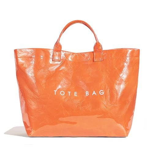 Tote Bag for Women Large PVC Tote Bag Plastic Handbag Letters Print Handbag Clear Hobo Bag | Amazon (US)