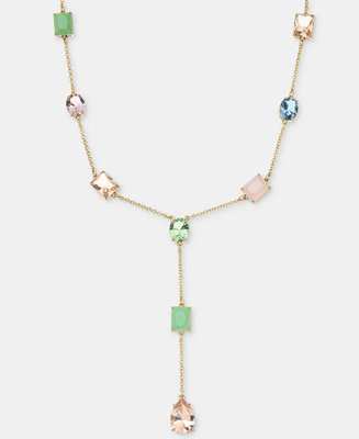Multi-Stone Lariat Necklace, 16" + 3" extender | Macy's