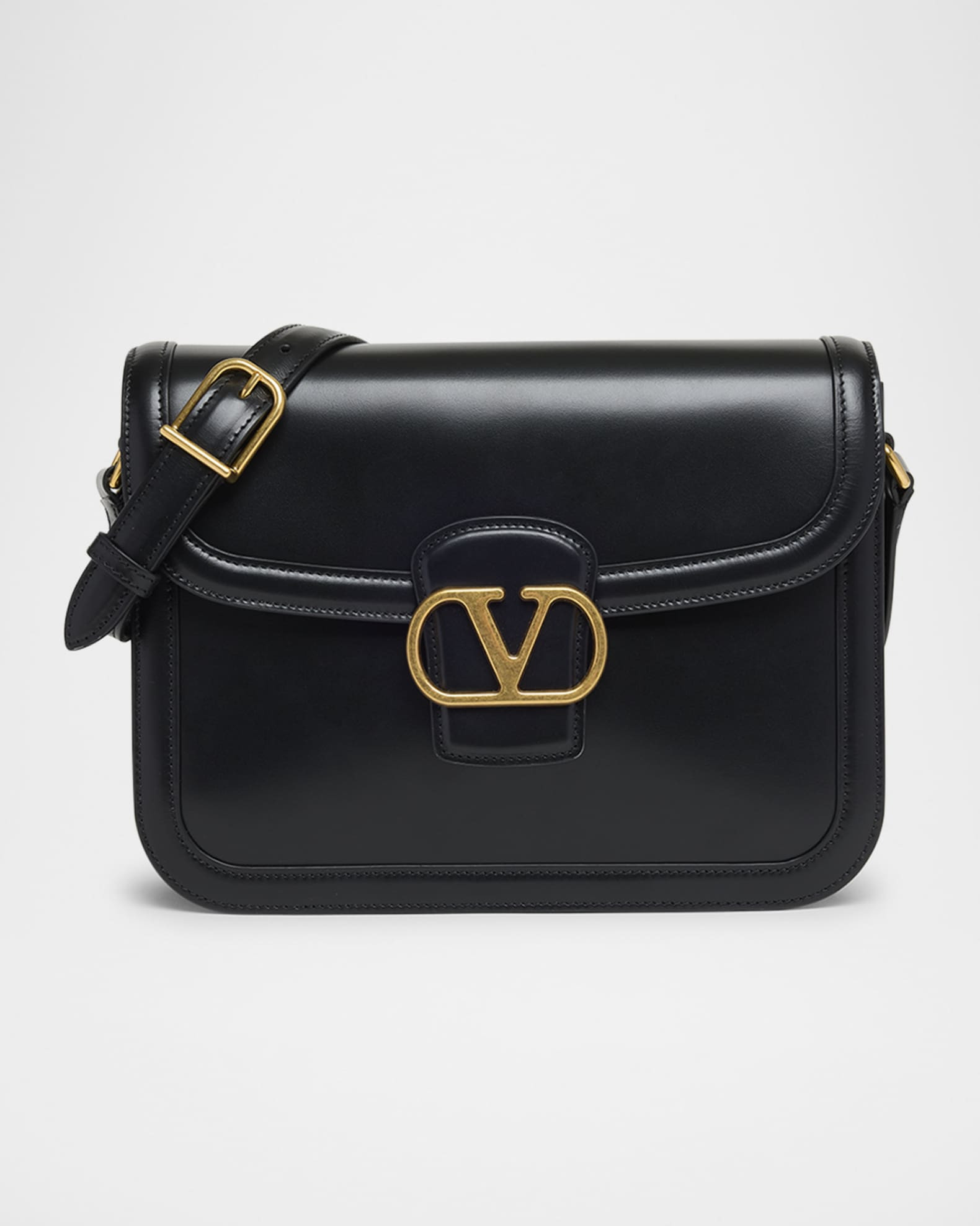 9 to 5 Flap Leather Saddle Crossbody Bag | Neiman Marcus