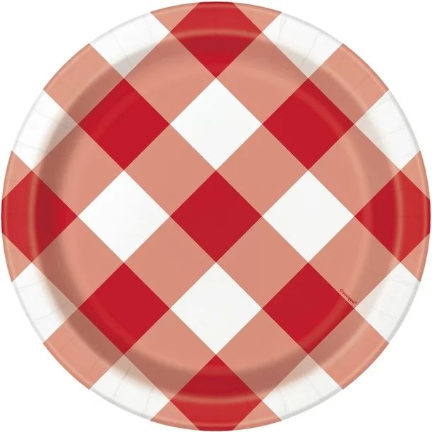 Way to Celebrate! Red Buffalo Plaid Paper Dinner Plates, 9in, 10ct | Walmart (US)