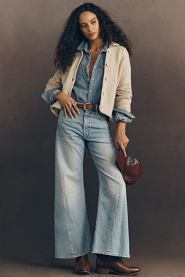 MOTHER Lemon Twist High-Rise Wide-Leg Jeans | Anthropologie (US)