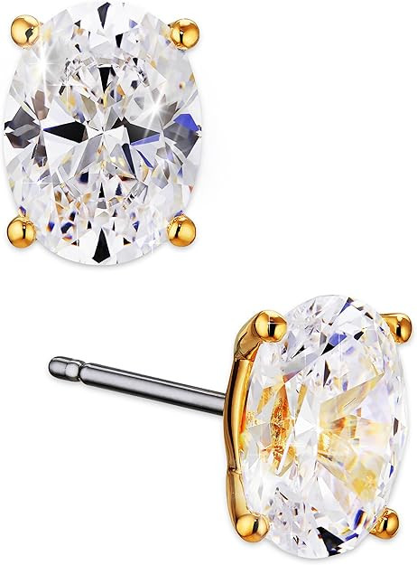 Nadri Oval Stud Earrings - Cubic Zirconia Earrings for Women, Bridesmaid Gifts for Wedding Day, H... | Amazon (US)