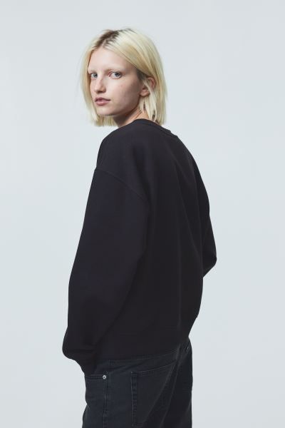 Printed sweatshirt - Black/Blondie - Ladies | H&M GB | H&M (UK, MY, IN, SG, PH, TW, HK)