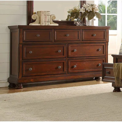 Transitional Style 7-Drawers Dresser With Metal Drawer Knobs Made With Wood | Wayfair North America