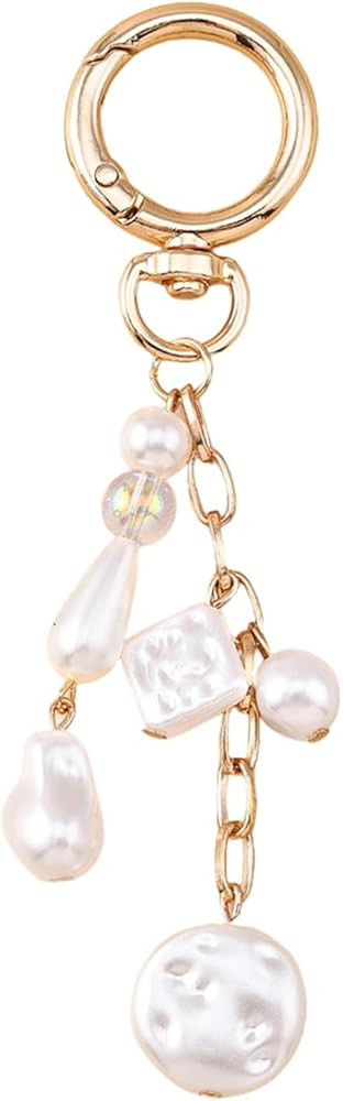 Cute Pearl Bag Charms for Handbags, Sweet Starfish Shell Keychain Purse Charms for Women | Amazon (US)