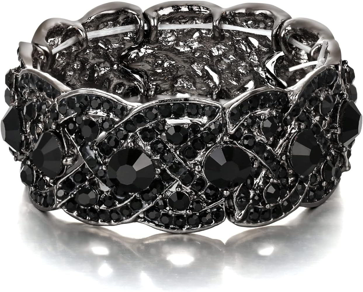 EVER FAITH Austrian Crystal Costume Jewelry Art Deco Elastic Stretch Bracelet | Amazon (US)