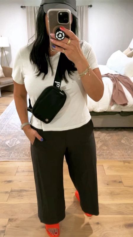 These wide leg pants have been restocked and now available in 5 color options! I’m wearing a medium in the pants, size 10 in the top, sandals fit tts (if you are between sizes, size down). 

#LTKmidsize #LTKover40 #LTKtravel