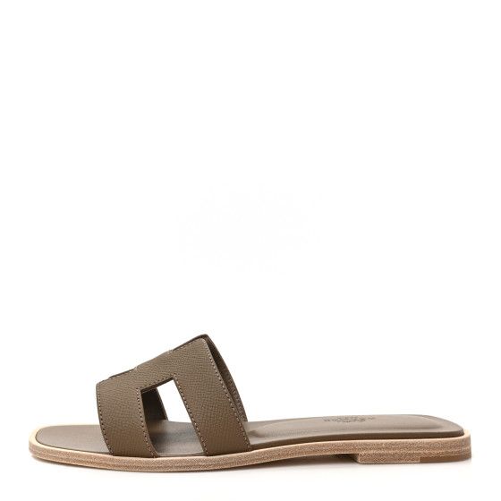 Epsom Oran Sandals 37.5 Etoupe | FASHIONPHILE (US)