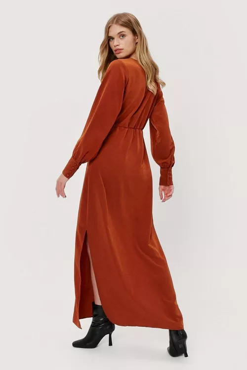 Plunge V Neck Twist Front Maxi Dress | Nasty Gal (US)