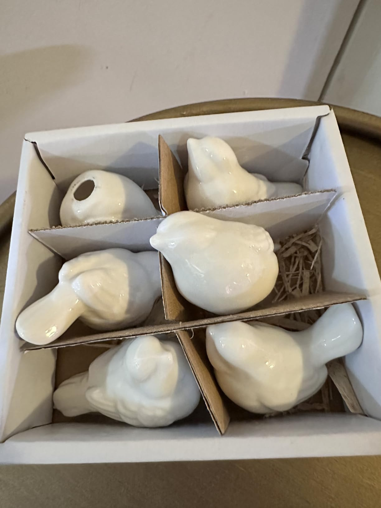 Creative Co-Op Set of 6 White Ceramic Birds | Amazon (US)