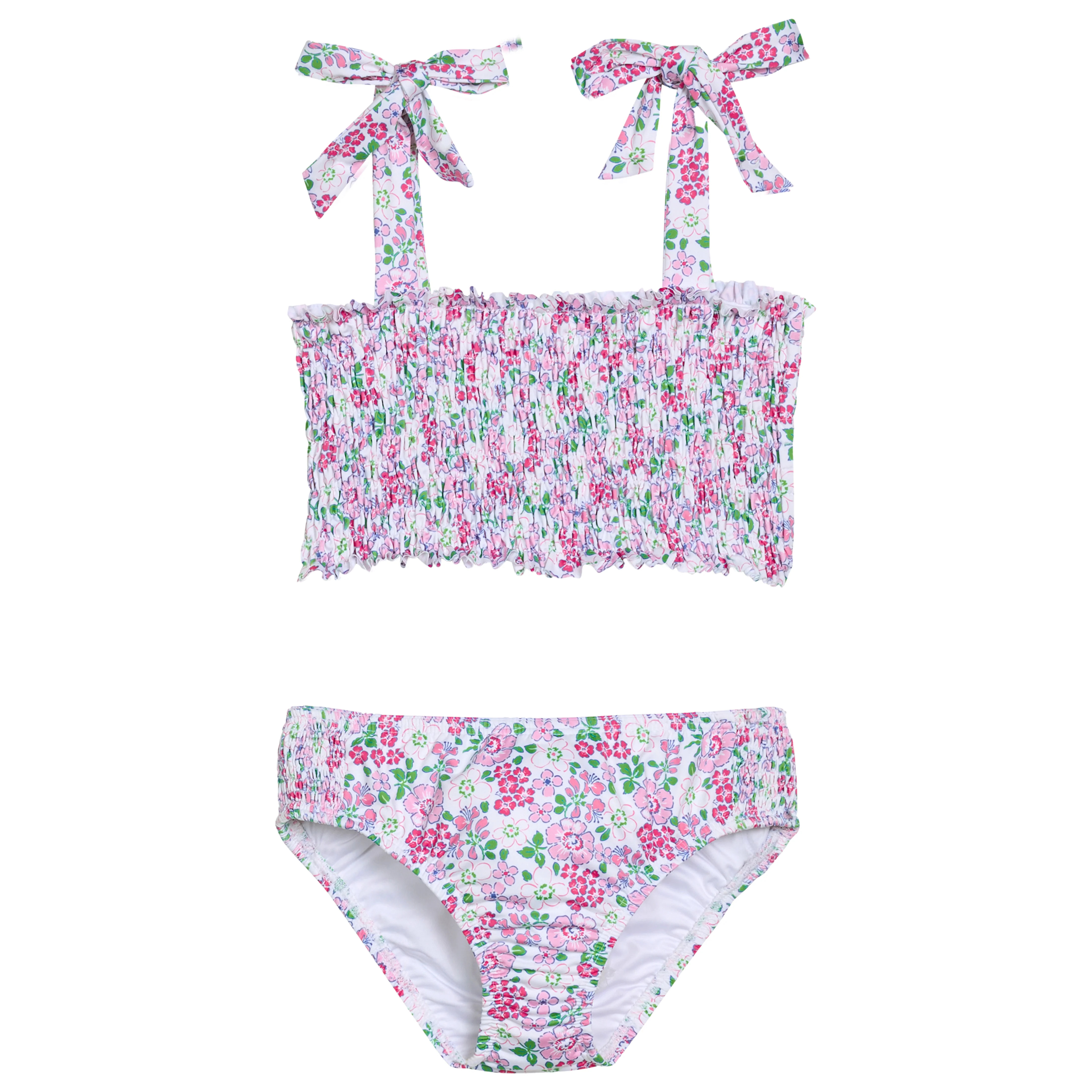 Smocked Bikini - Pink Bloomsbury Blossoms | BISBY Kids