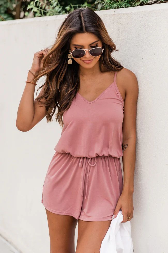 Uptown Girl Romper Mauve FINAL SALE | The Pink Lily Boutique