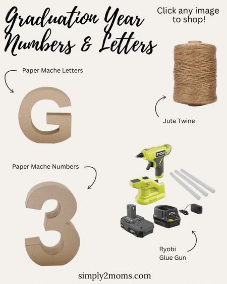 DIY rustic jute wrapped graduation  decorations. Make thes fun numbers and letters for your next party. Paper mache letters or numbers wrapped in jute twine adhered with glue gun. #graduationideas #crafting #diypartydecor 

#LTKstyletip #LTKSeasonal #LTKfamily