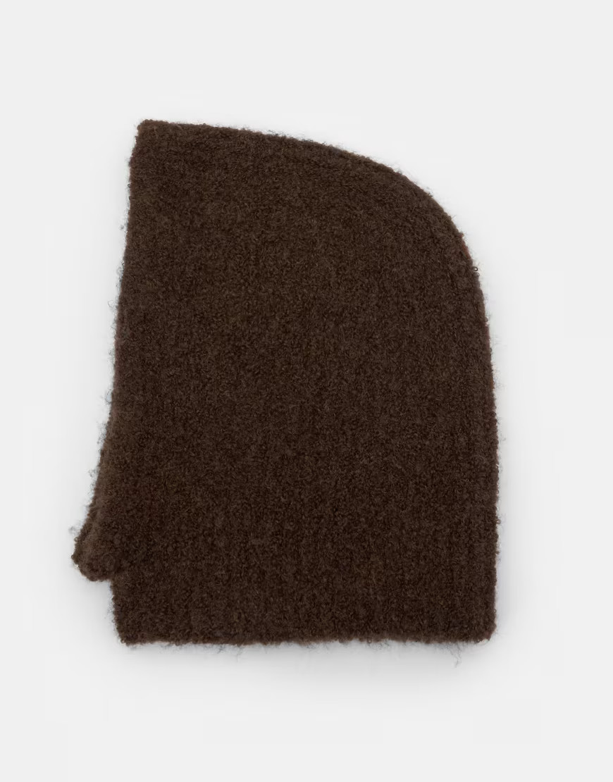 Pull&Bear Knitted balaclava in brown | ASOS (Global)