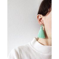 Beatrice Earrings Mint. Tassel Earrings. Statement Unique. & Resin | Etsy (CAD)