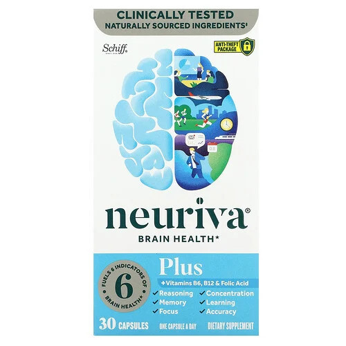 Schiff, Neuriva® Brain Health, Plus Vitamins B6, B12 & Folic Acid, 30 Capsules | iHerb