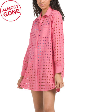 Eyelet Oversized Shirt | TJ Maxx