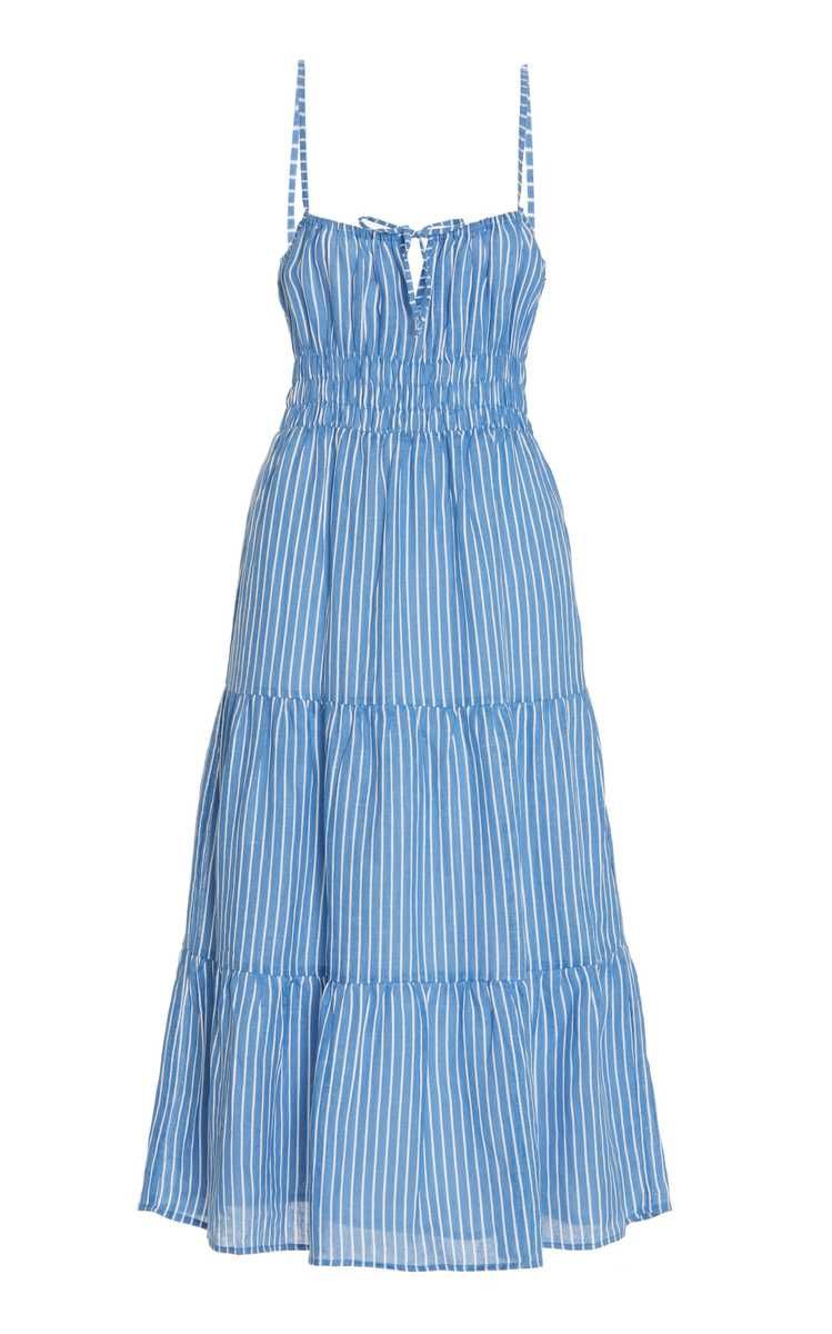 Shaloom Striped Linen Midi Dress | Moda Operandi (Global)