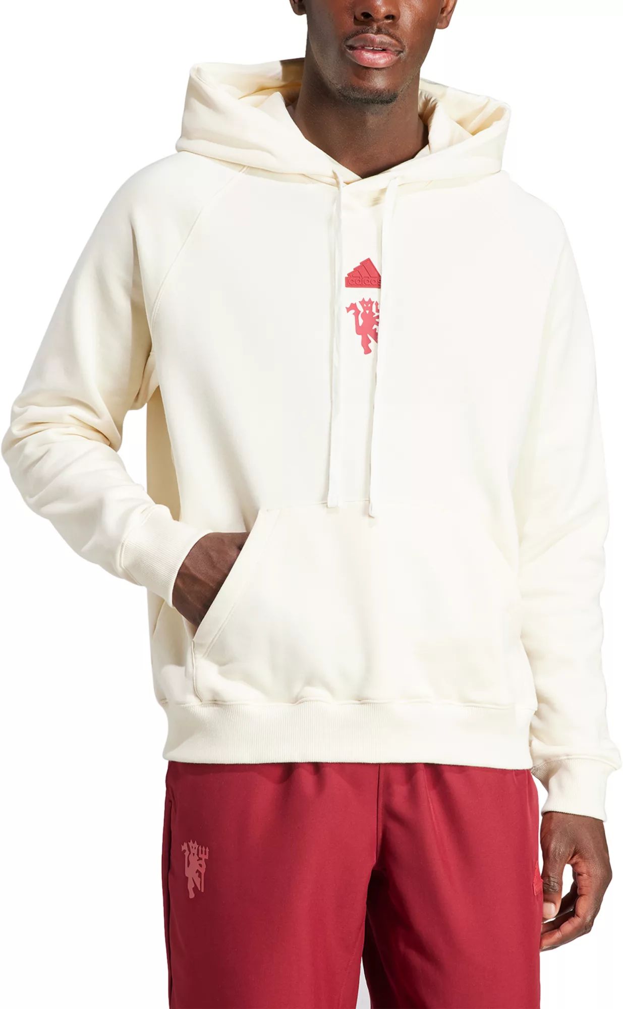 adidas Manchester United 2023 Lifestyler Off White Pullover Hoodie, Men's, Off-white | Dick's Sporting Goods