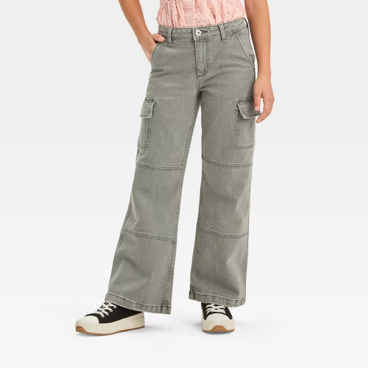 Girls' Mid-Rise Wide Leg Cargo Pant - art class™ | Target