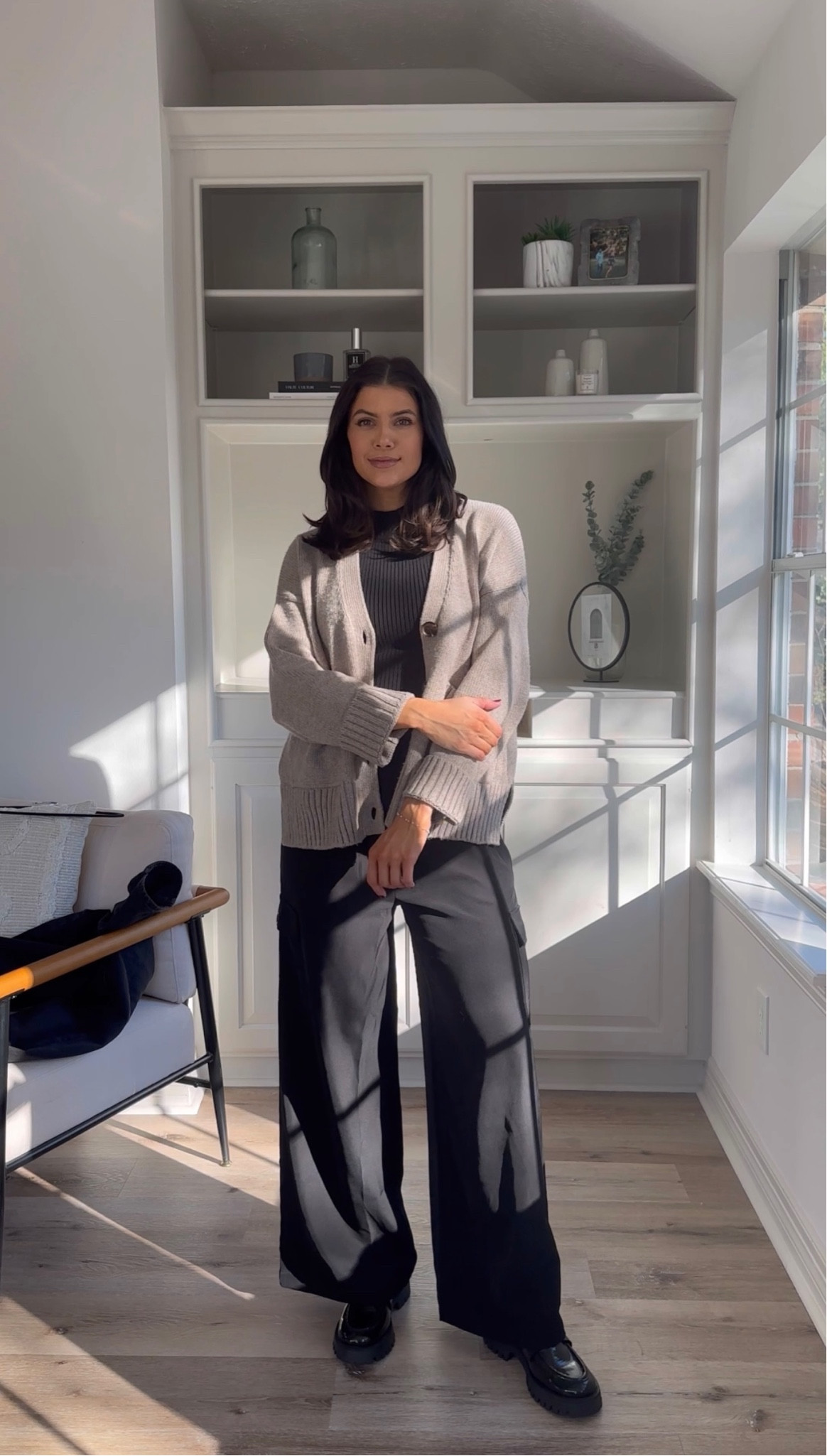 Capsule wardrobe outfit from amazon
Black sleeveless tank size medium
Loafers are TTS- wearing an 8
Cardigan is a size medium 
Cargo trousers size small

#LTKstyletip #LTKworkwear #LTKsalealert