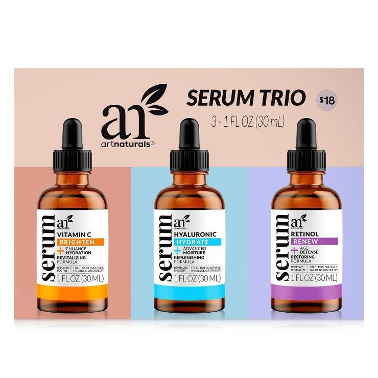artnaturals Holiday Serum Trio Skincare Set - 3 fl oz | Target