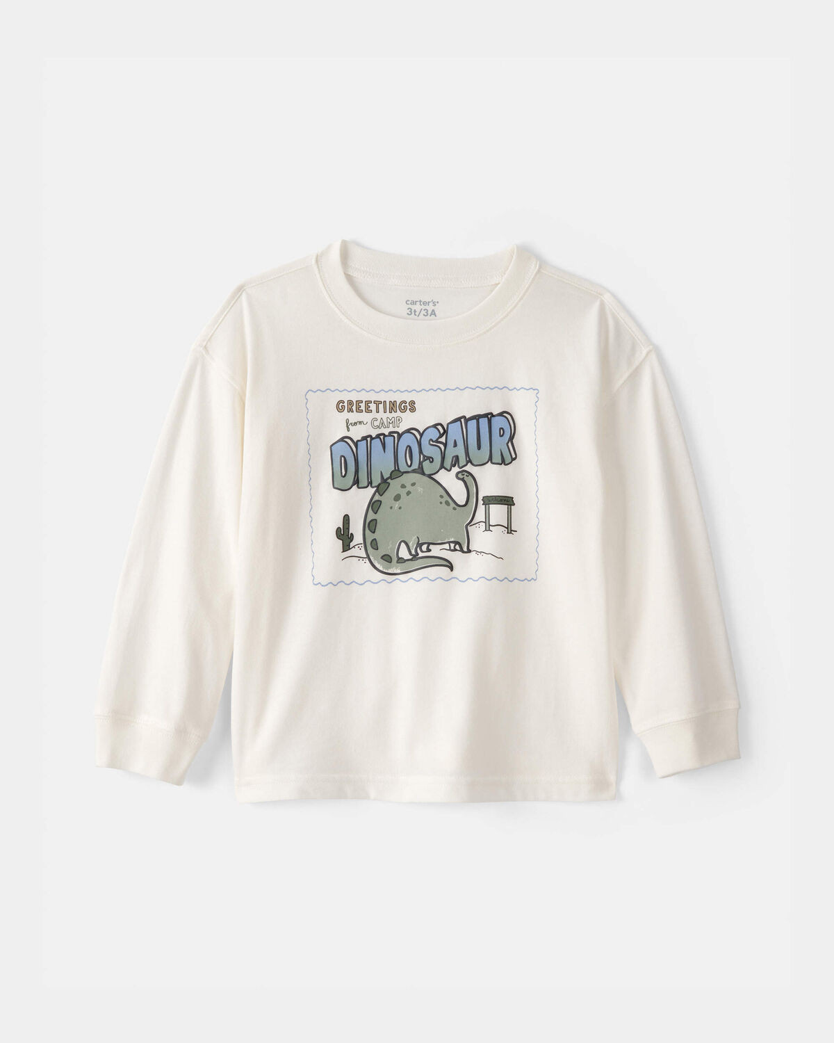 Toddler Boy Dinosaur Long-Sleeve Graphic Tee - Ivory | Carter's | Carter's Inc