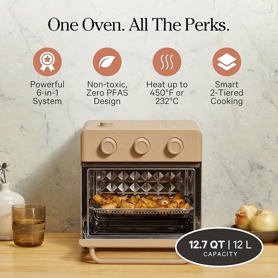Our Place Wonder Oven | 6-in-1 Stainless Steel Air Fryer Toaster Oven Combo with Basket, Rack, Pa... | Amazon (US)