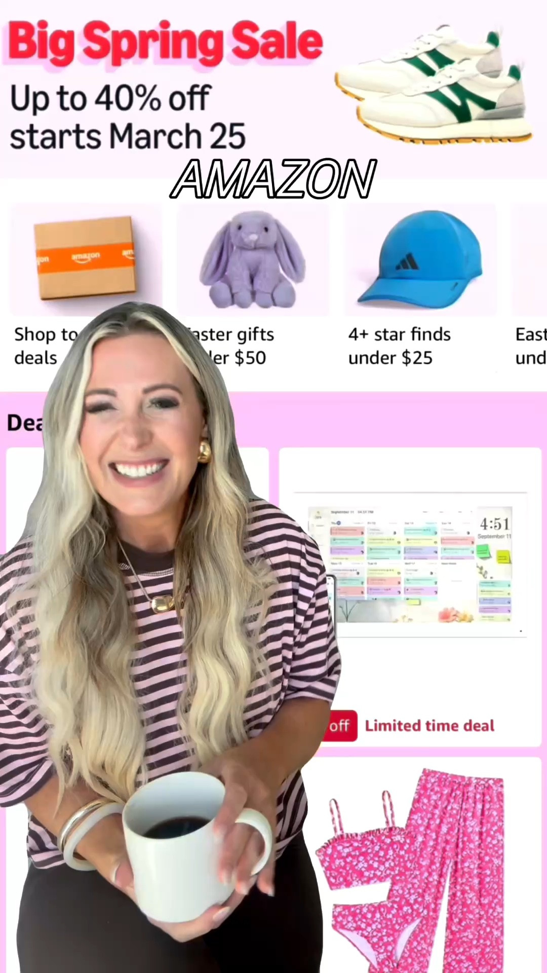 @amazon, #ad, #founditonamazon

⭐️I'm SO excited to be partnering with Amazon to share their BIG Spring Sale starting Wednesday the 25th!!

⭐️It's going to have amazing deals for
everyone-fashion, home, fitness, kitchen, beauty, electronics... literally everything! Let me show you what I'm already adding to cart...

#LTKTravel #LTKSaleAlert #LTKmomlife