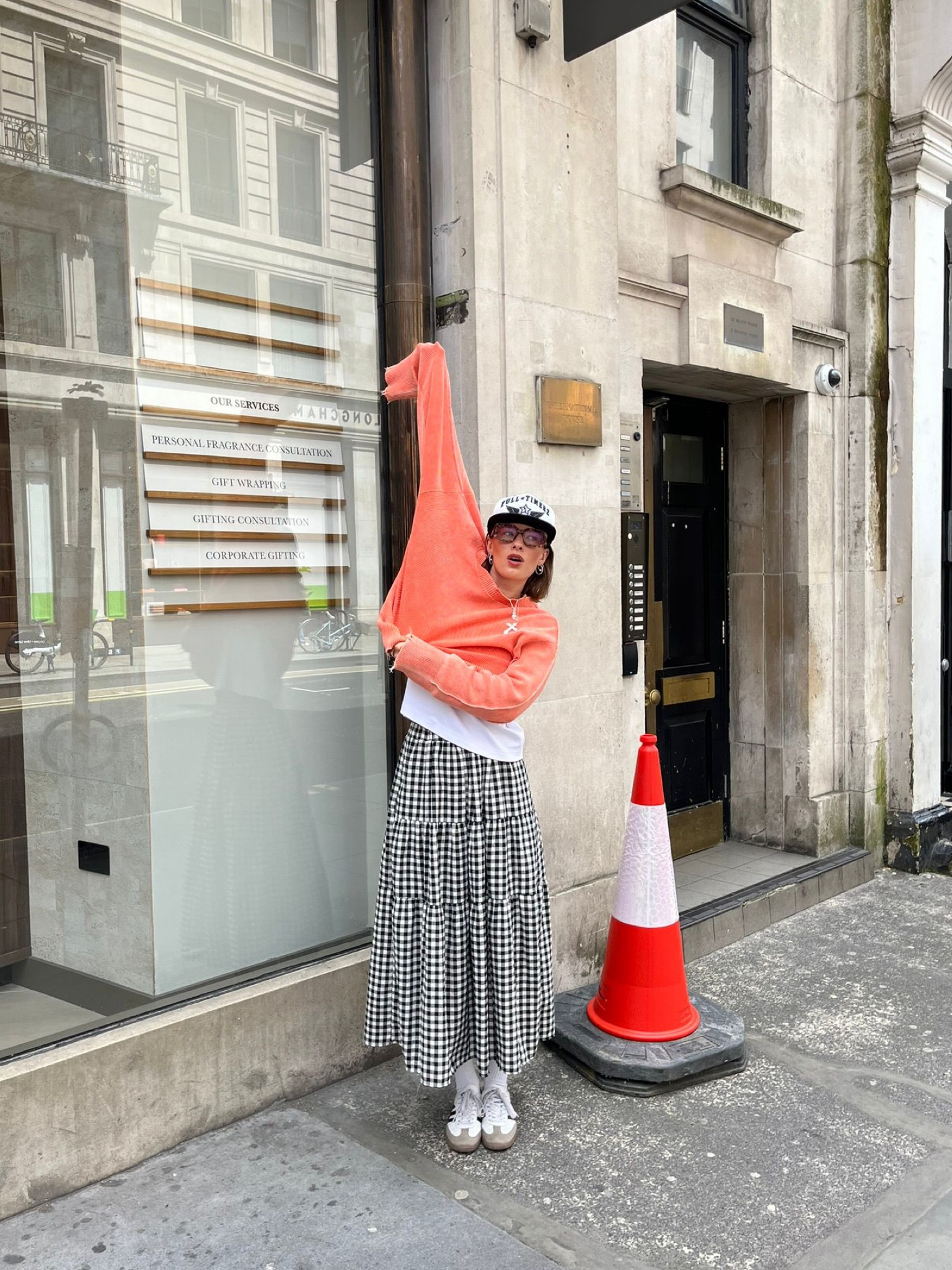 Nude projects, Olive clothing, Cos, Adidas, Free people, Asos, spring outfit, summer outfit, oversized jumper, orange sweater, gingham skirt, maxi skirt, Adidas sambas, spring outfits

#LTKeurope #LTKsummer #LTKstyletip