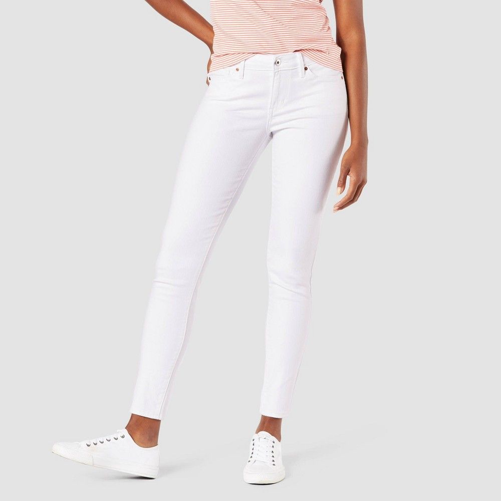 DENIZEN from Levi's Women's Mid-Rise Skinny Jeans - White Dove 18 Short | Target