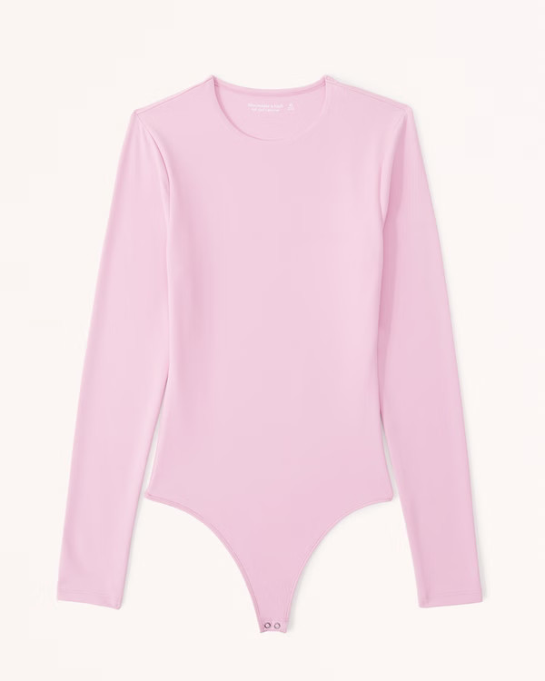 Long-Sleeve Cotton Seamless Fabric Crew Bodysuit | Abercrombie & Fitch (US)