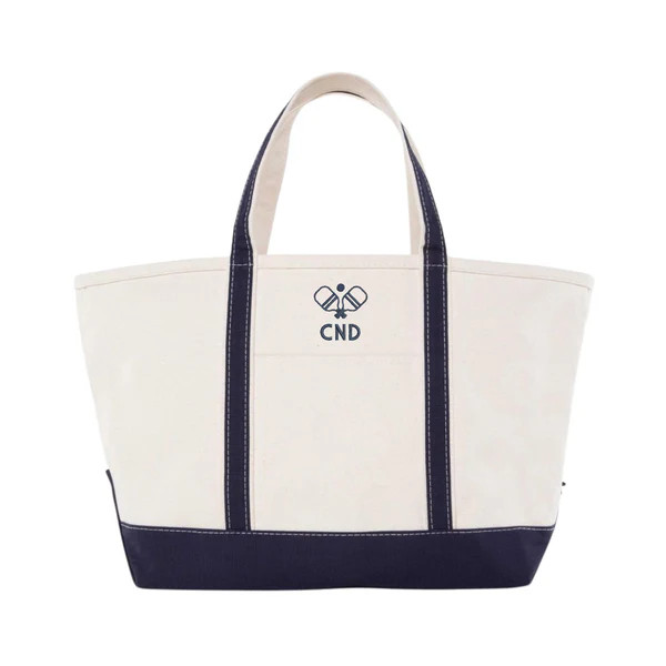 Boat Tote, Embroidered Monogram Motif | Sprinkled With Pink