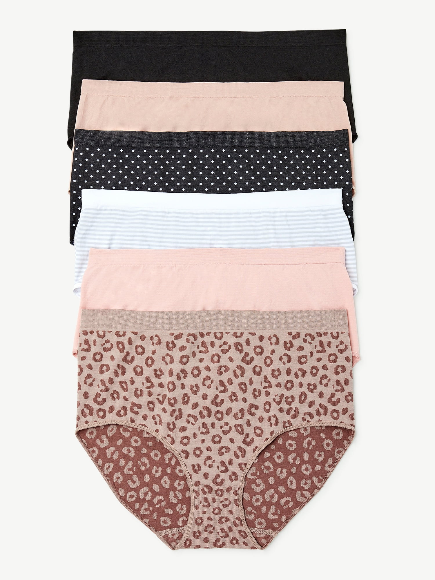 Joyspun Women's Seamless Brief Panties, 6-Pack, Sizes XS to 3XL - Walmart.com | Walmart (US)
