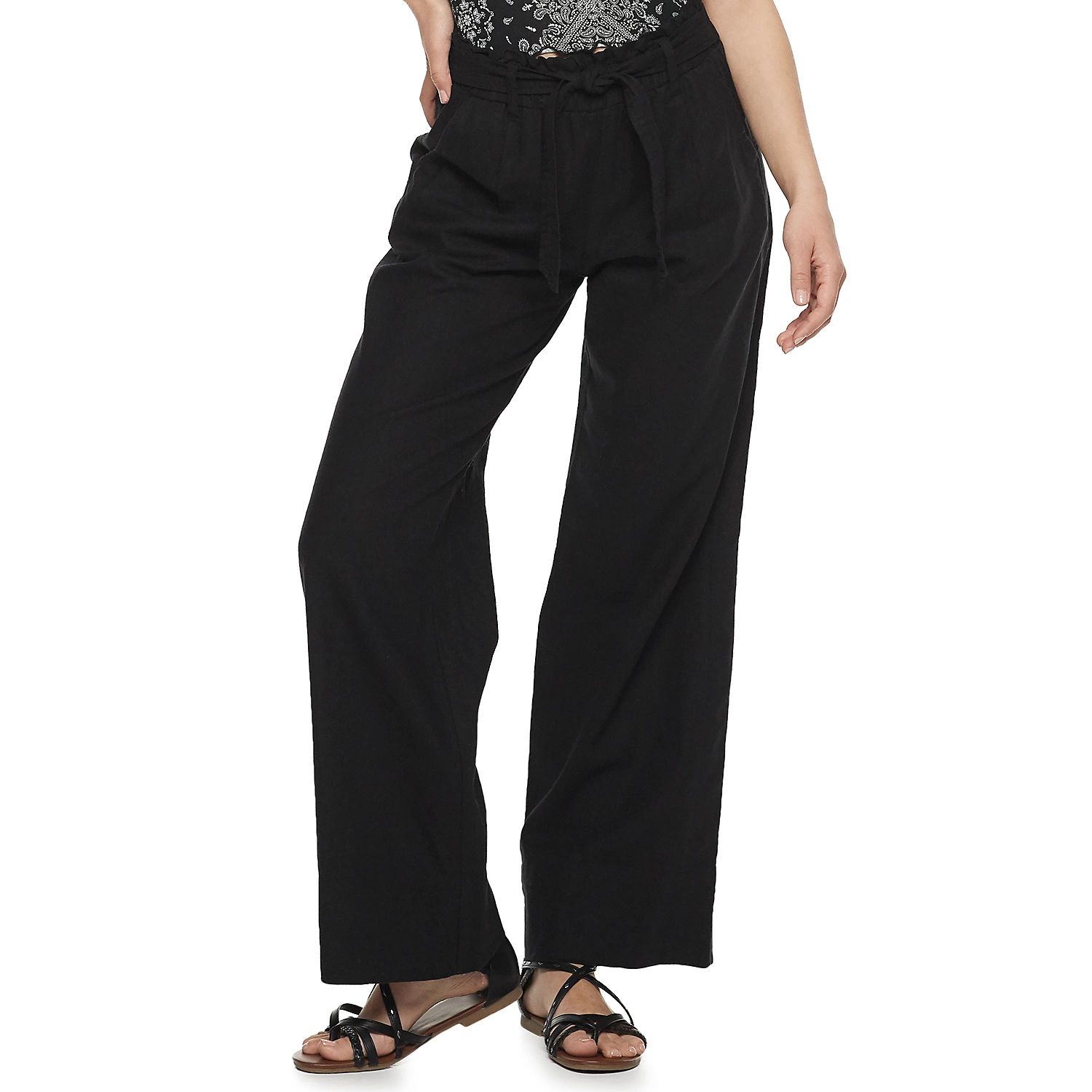 Juniors' Rewind Paper Bag Waist Palazzo Pants | Kohl's