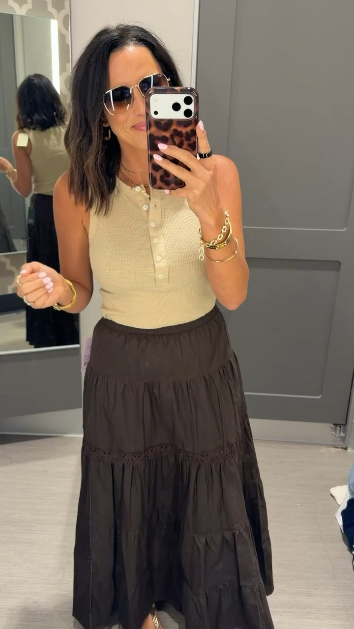 Target outfit 🤎 wearing size XS. Both pieces are so good and you can style them so many different ways.

#targetstyle #targetfinds #skirtoutfit #summerstyle #casualstyle #womensfashion #ltkstyle #ltkunder50