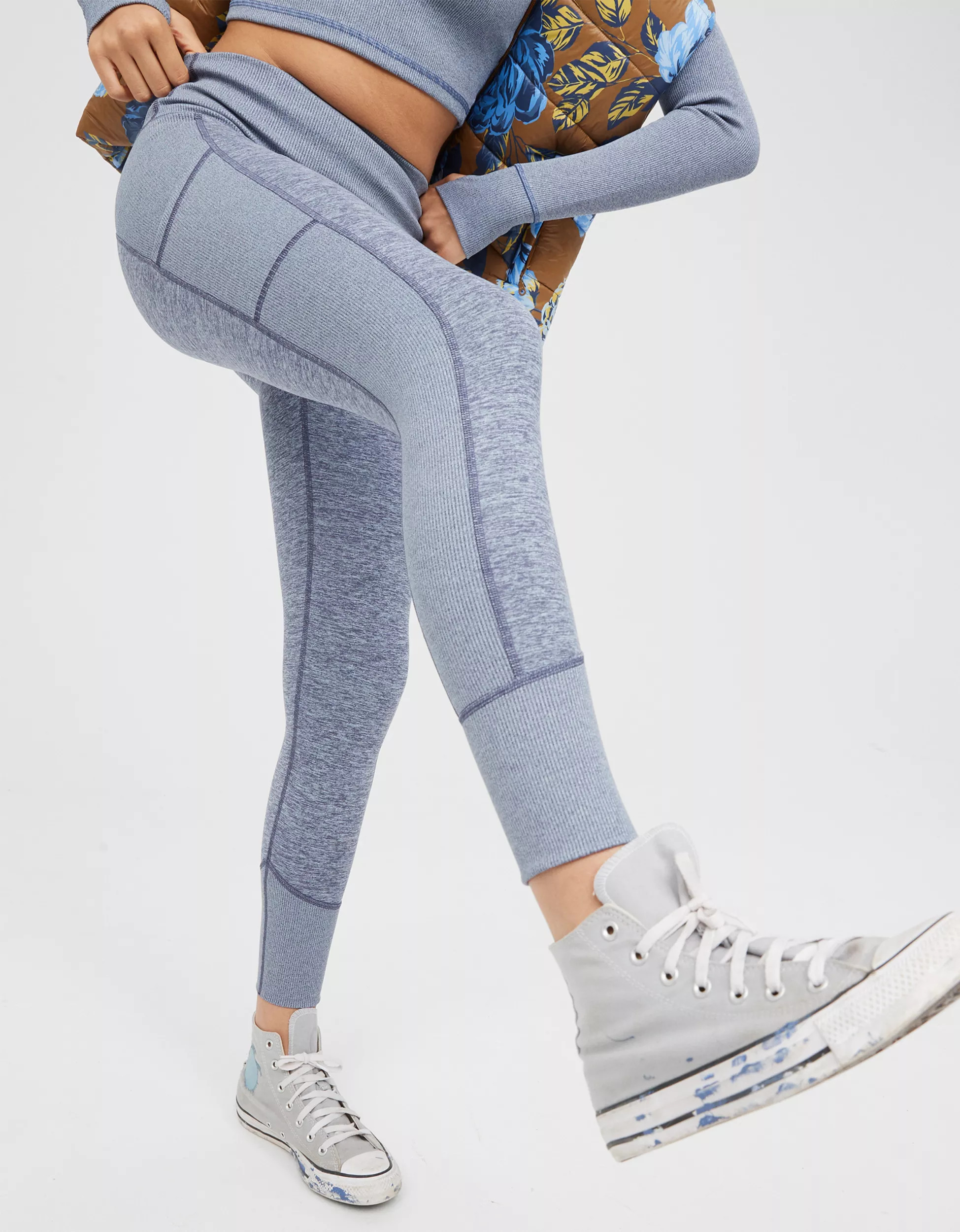 OFFLINE By Aerie The Hugger Ribbed Pocket Legging | American Eagle Outfitters (US & CA)
