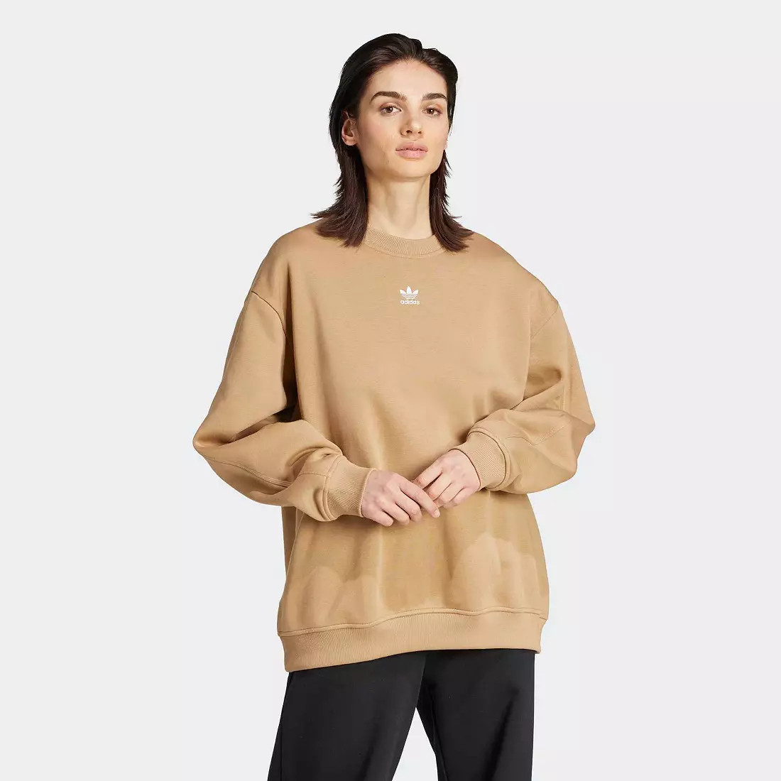 adidas Originals Women's Essentials Fleece Long Oversized Crew Sweatshirt | DICK'S Sporting Goods