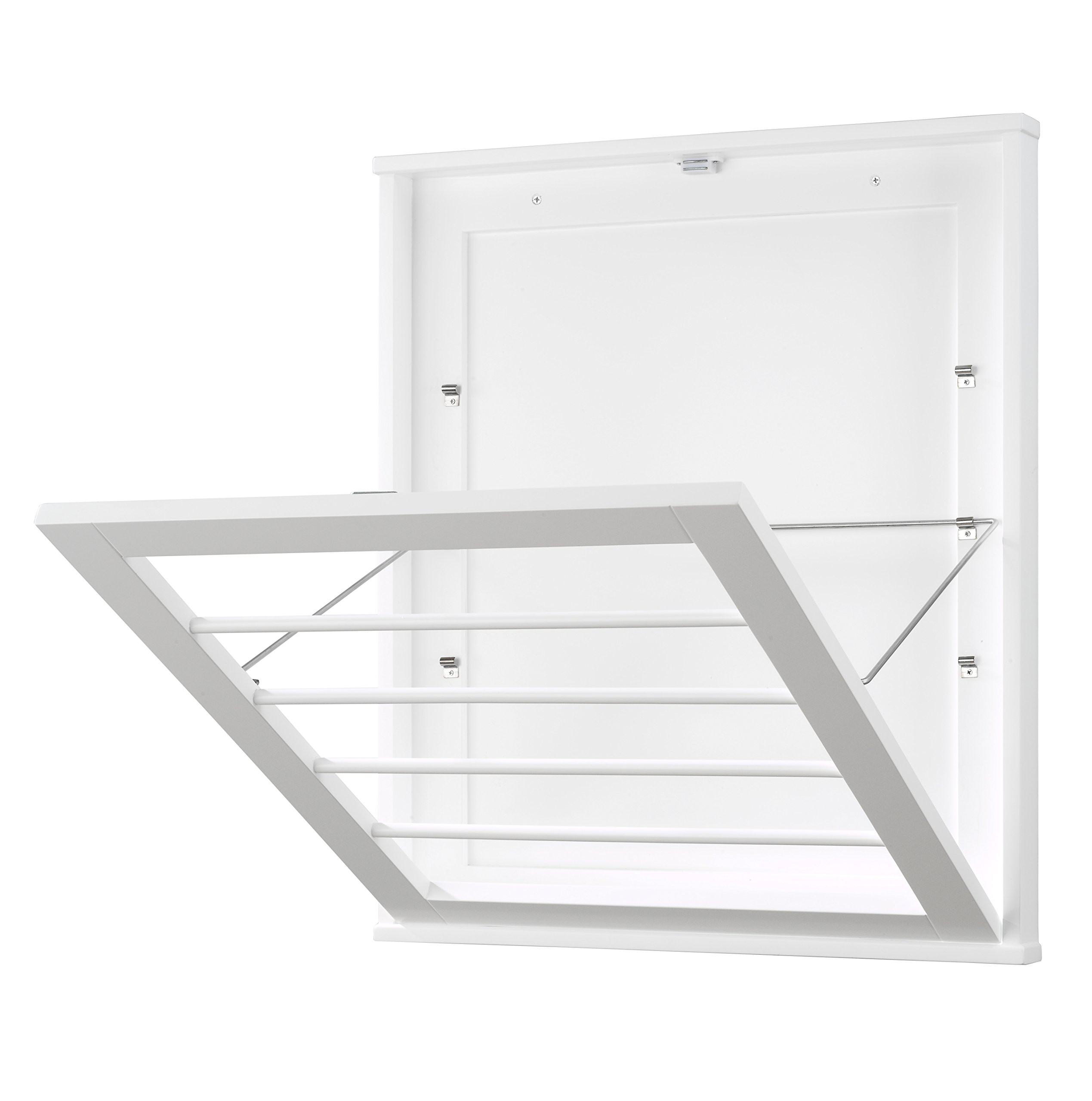 Whitmor MDF, Wood, Steel Wall Mounted Drying Rack for Storage, White | Amazon (US)