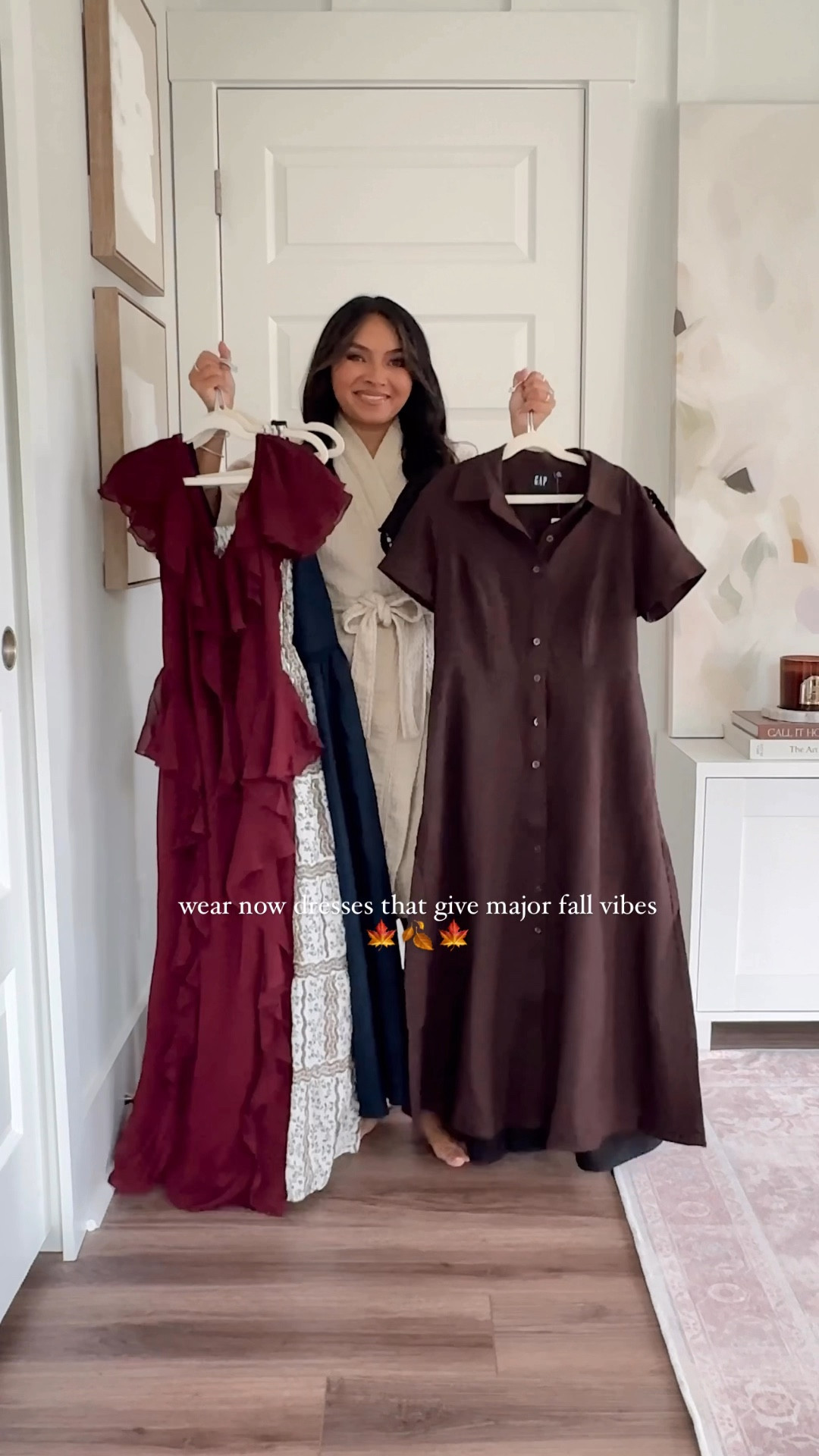 Wear Now - Fall Dresses
For reference: I’m 5’0, 32b bra size, and 2/26 in bottoms, pear shaped. 
*Everything I share is unaltered! TTS means true to size.

Brown floral sleeves dress size xxs TTS
Brown heels size 5 TTS

Brown button down dress size xs petite TTS
Brown heels size 5 TTS

Navy blue dress size xs TTS
Light blue cardigan size xs petite - old, similar linked

Black eyelet sleeve dress size xs TTS
Clear heels - old, similar linked

Garnet burgundy dress size 0 petite TTS
Clear heels size 5 TTS
fall fashion 2025
fall outfits 2025
summer to fall outfitspetite fall dresses
petite-friendly fall outfits
fall fashion for petites
best fall dresses petite
fall wardrobe staples 2025
how to style dresses for fall when it’s still hot
petite-friendly summer to fall outfit ideas
dresses you can wear now and into fall
Fall Family photos 
Church dress
autumn
Rachel Miranda Blog
Honeysweetpetite
Honey Sweet Petite


#LTKStyleTip #LTKSaleAlert #LTKPetite