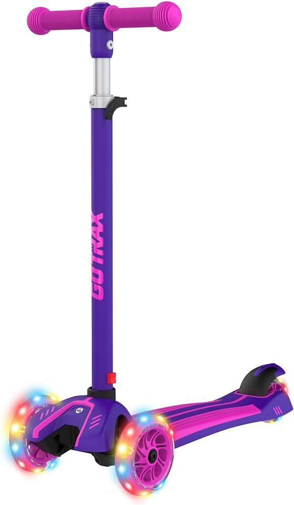 Gotrax KS1/KS3 Kids Kick Scooter, LED Lighted Wheels and 3 Adjustable Height Handlebars, Lean-to-... | Amazon (US)