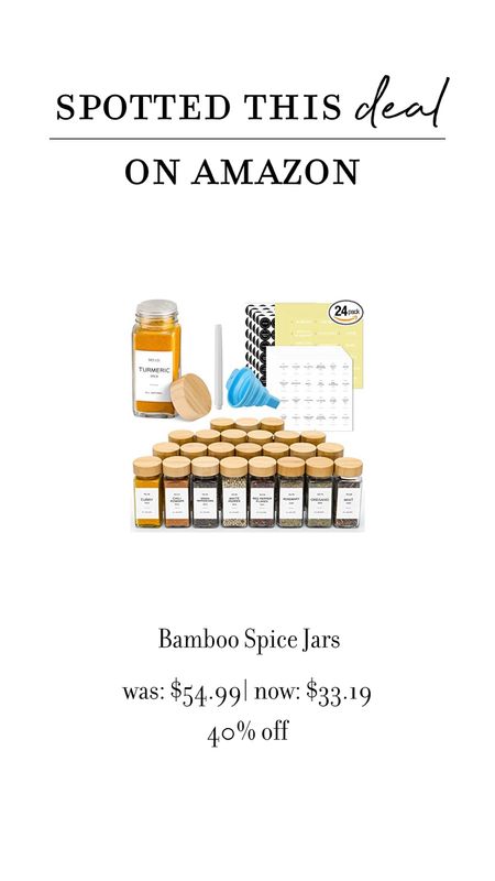 Great deal on the cutest spice jars!  Use with other bamboo  products for a stunning pantry.

#LTKhome #LTKSale #LTKsalealert