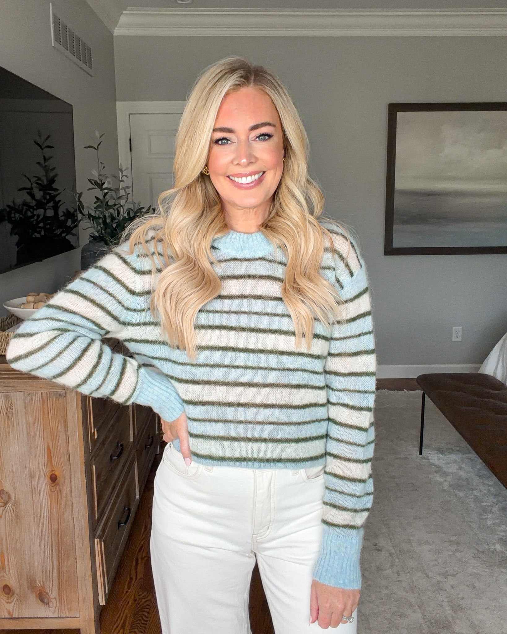 Loving the stripes & this color combo - fits true to size

Spring sweater, sweater, jeans, cream jeans, off white jeans, Easter outfit, spring outfit 

#LTKgrwm #LTKSeasonal #LTKootd