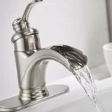 DFI DFI Commercial Brushed Nickel Waterfall Bathroom Sink Faucets Single Handle Hole Deck Mount L... | Wayfair North America