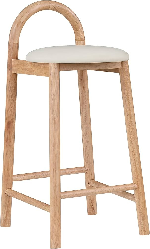 Meridian Furniture 475Cream-C Calvin Collection Mid-Century Modern Vegan Leather Upholstered Stoo... | Amazon (US)