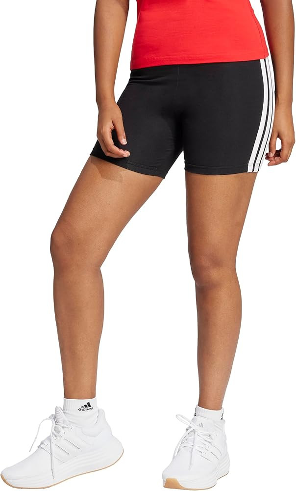 adidas Women's Essentials 3-Stripes High-Waisted Biker Shorts | Amazon (US)