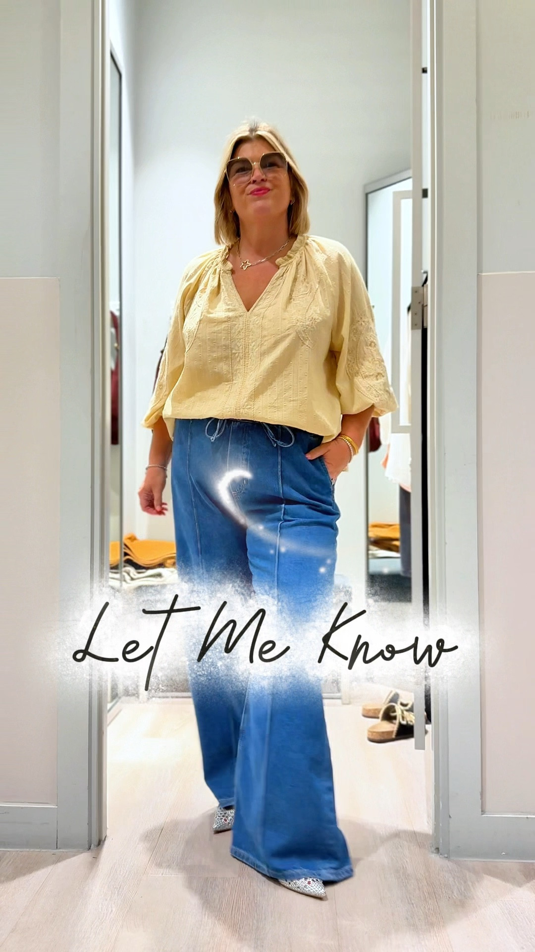 Marks and Spencer wide leg jeans with 3 different tops. 
To tuck in or leave out??? 
 

#LTKover50style #LTKcurves #LTKuk