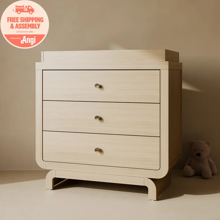 Art of Nursery by Storkcraft Santorini 3 Drawer Dresser with Infant Changing Topper, Driftwood | Walmart (US)