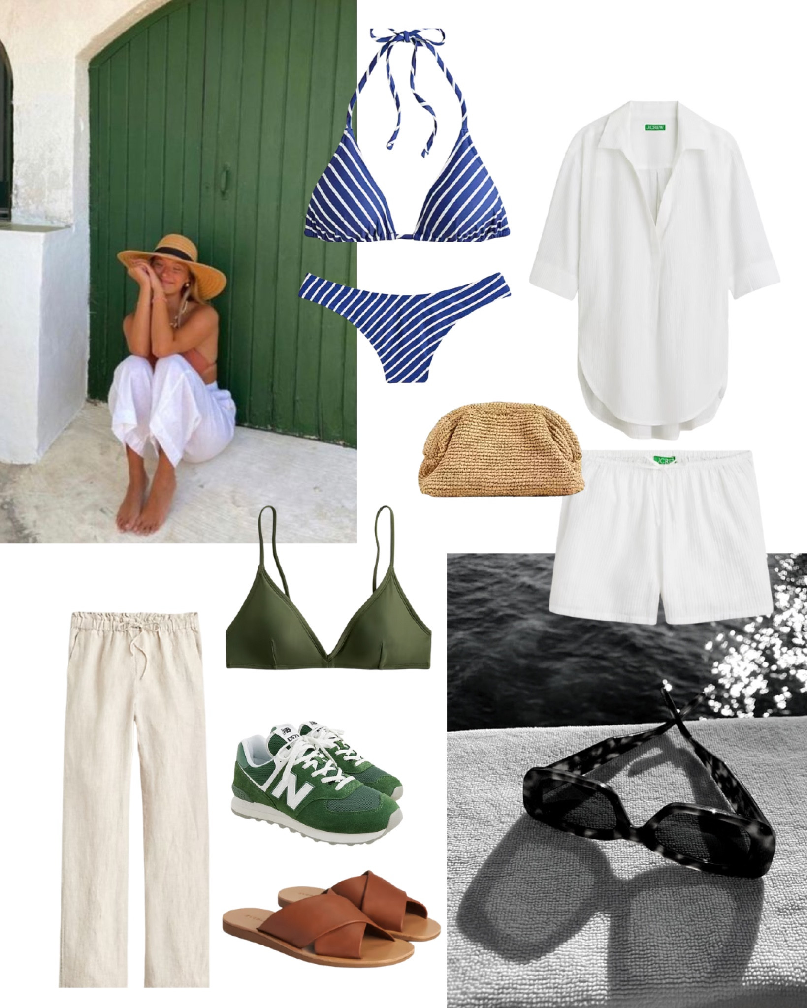 Spring shopping edit. Olive green, bright blue stripes, linen. Just a few faves (mostly) from the JCrew sale. 

Beach wear, linen pants, drawstring shorts, linen shorts, bikini, bathing suit, sneakers, sandals, straw bag, spring break, summer vacation, vacation outfits


#LTKfindsunder100 #LTKsalealert #LTKSeasonal