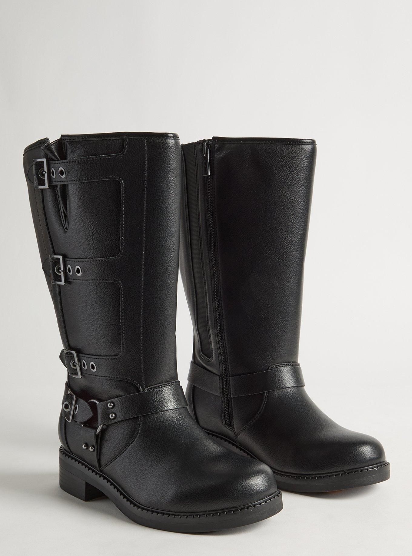 Multi Buckle Moto Knee Boot (WW) | Torrid (US & Canada)